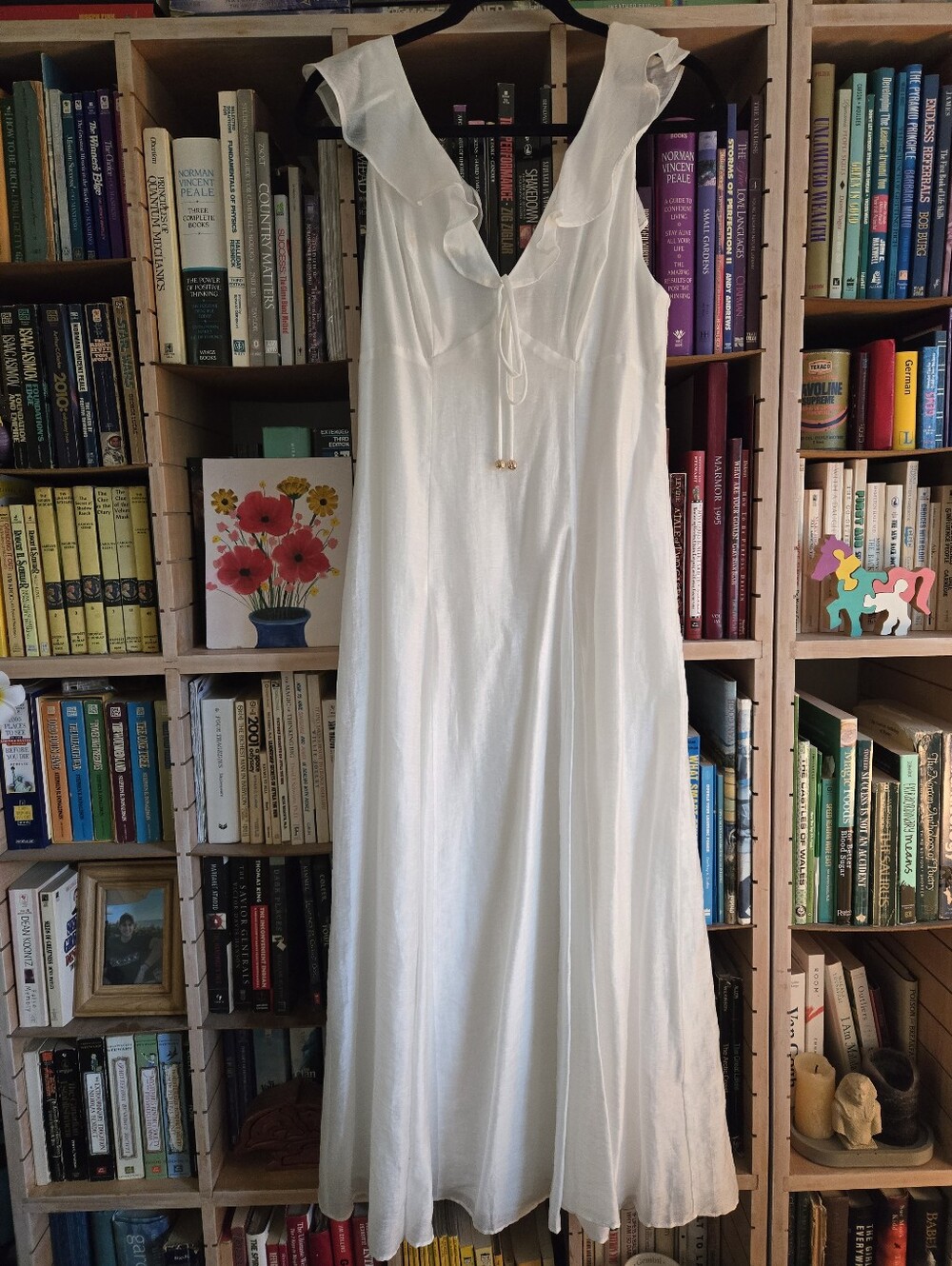 White Ruffle Maxi Dress
